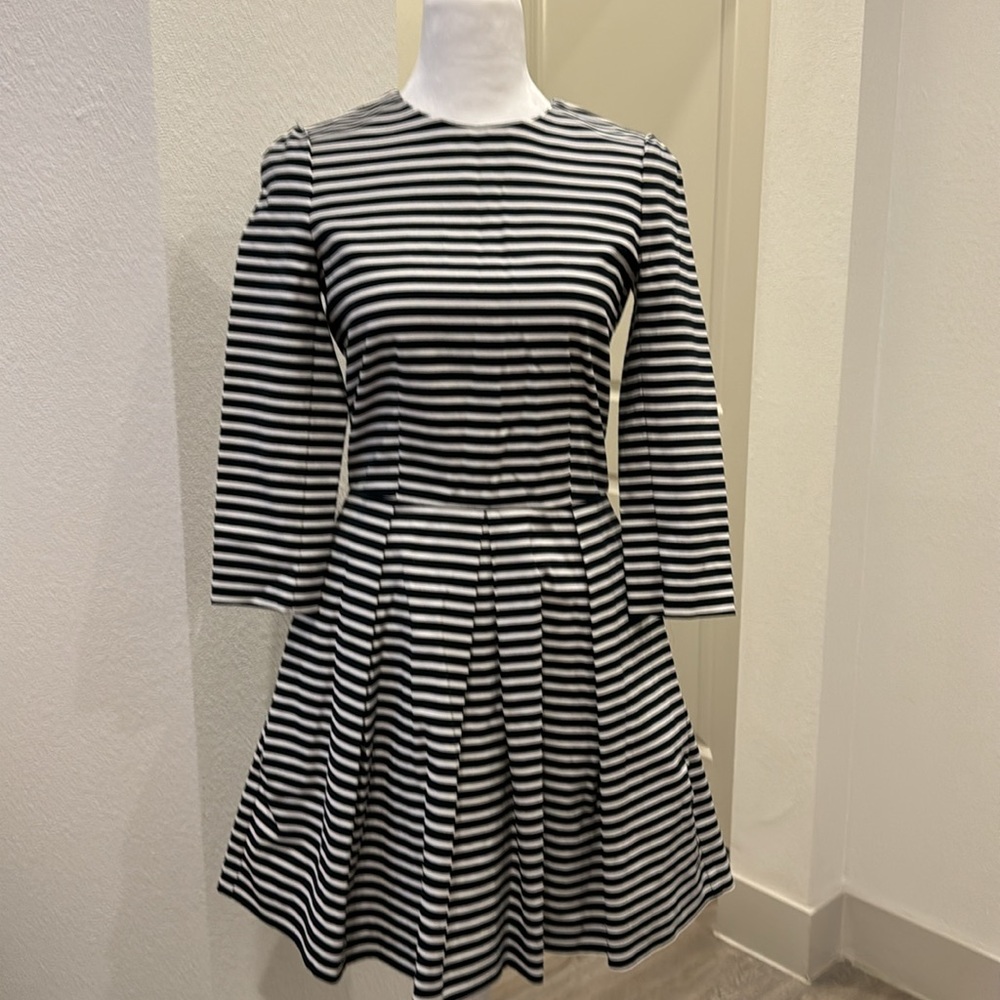 Women’s dress Flare Peplum Dress pinstriped
